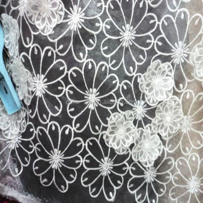 China Plain eco-friendly white silk fabric for weding/bridal dress/garment, embroidery silk organza. for sale