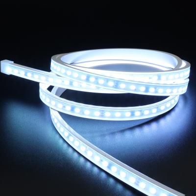 China Flicker free and anti wrestling outdoor waterproof LED strip rope 220V flexible led light led strip light 10cm cut 120chips 9W IP65 flexible strip lights for sale