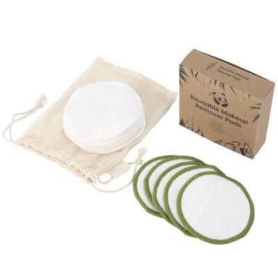 China Washable Reusable Bamboo Face Cotton Face Make Up Remover Pads for sale