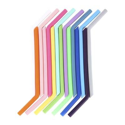 China New Sustainable Product Christmas Silicone Drinking Reusable Bubble Tea Environmental Protection Folding Straw for sale