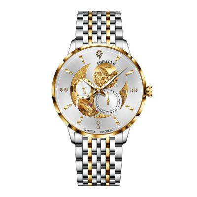 China Luxury Classic Band Eagle Totem Stainless Steel Bracelet Moon Phase Miracle Automatic Mechanical Watch Men Gold Watch for sale