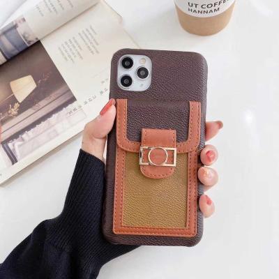 China Designer Shockproof Luxury Leather Phone Case For IPhone 13 Pro Max Branded With Detachable Coin Purse for sale