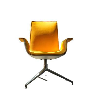 China (Size)Adjustable Yellow Mid Back Leather Office Visitor Swivel Executive Office Chair for sale