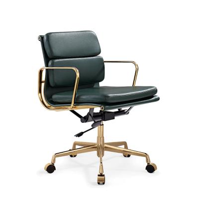 China Green Gold Mid Back Seat Foreskin Modern Adjustable Chair Visitor Executive Swivel Chair (Height) Office for sale