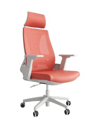 China High Back Desk Coral Orange Mesh Swivel Lift Extended Mesh Chair (Height) of Latest Design Adjustable for sale