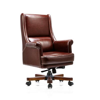 China (Size) 2021 NEW Swivel Executive Office Manager Boss Swivel Leather Chair Furniture/Office Chair Adjustable Swivel Chairs for sale