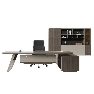 China Newest Office Furniture Modern Foldable Office Workstation Table Designs Executive Director L Shaped CEO Desk Table for sale