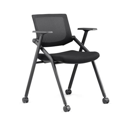 China Rolling Mesh Collapsible Collapsible Meeting Chair Conference Training Chair Chair With Wheels for sale