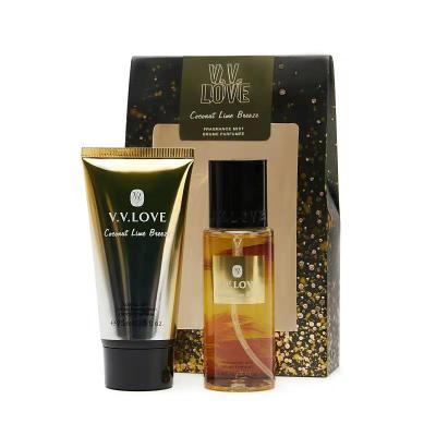 China VV Love 75ml Body Mist With 2 Pieces 85ml Body Lotions Gift Sets Wholesale Body Mist 9059 for sale