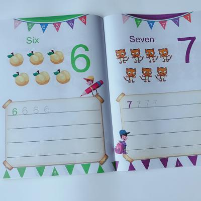 China paper & Cardboard OEM Children's Educational Novelty Kindergarten Learning Letters and Number Books Kids English Coloring Books for sale