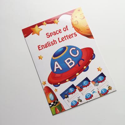 China paper & Custom cardboard children's softcover English letters educational learning book for sale