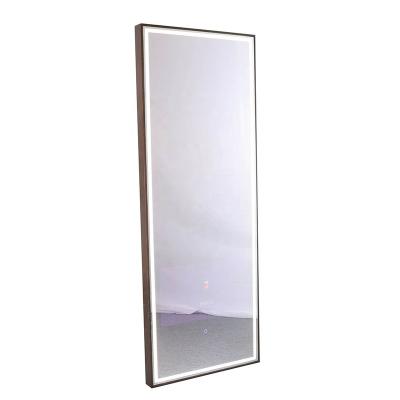 China Tystart Illuminated Luxury Wood Frame Led Lighting Mirror For 5 Star Hotel Bathroom for sale