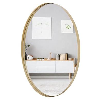 China Illuminated Round Mirror For Wall 30 Inch Bathroom Mirror With Matte Black Metal Frame Vanity Mirror for sale