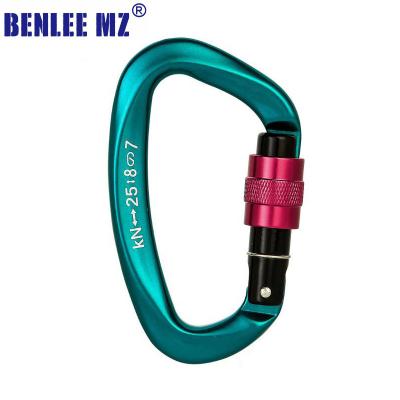 China UIAA Certified Alloy BENLEE MZ Carabineer CE D-shape D-shape Screw Door Aluminum Climbing Rifle For Climbing Mountaineering Escape Rescue for sale