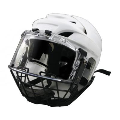 China Head Protector Ice Hockey Helmet CE Approved Half Covered Hockey Player Head Protector Hockey Helmet With Combo Cage And Sun Visor for sale