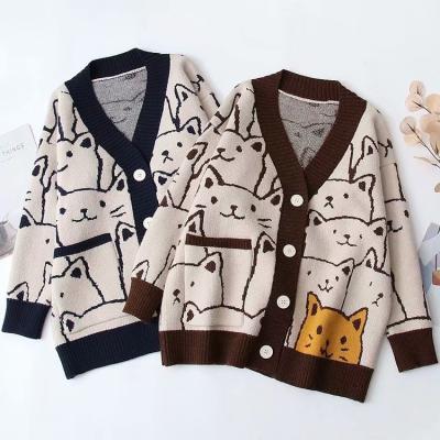 China Chin Nfl Sweaterswomen Sweater V-Neck Cardigan Tops Anti-pilling Bear Women's Cotton Autumn Sweater XIN Women for sale