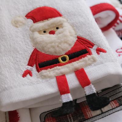 China High Quality Fashion Embroidery 100%cotton Christmas Cotton Towel Hand Towel Soft Designs Safe For Gift Kids for sale