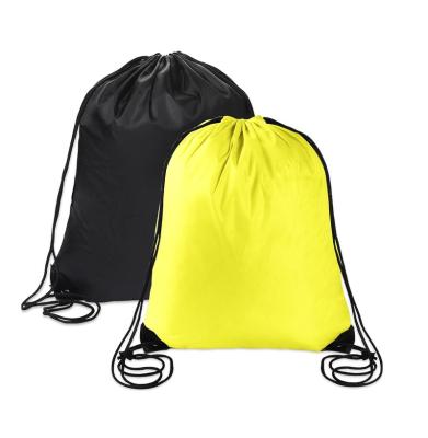 China Waterproof nylon eco high quality laminated reusable promotion customized bag new sport drawstring backpack shopping bag for sale