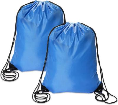 China Waterproof Custom Logo Drawstring Backpack Bags Polyester Draw String Sport Bags Folding Backpack Bags For Travel Beach Camp for sale