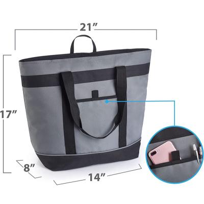 China Waterproof New Large Insulated Waterproof Beach Cooler Bag Women Reusable Grocery Tote Hand Carry Insulated Lunch Bag for sale