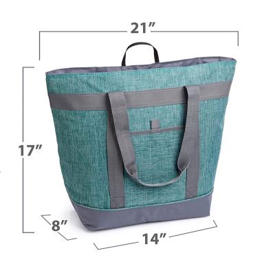 China Fashion Custom Logo 600D Oxford Lunch Cooler Bag Insulated For Office Travel Picnic Thermal Bag Soft Tote Cooler Box With Shoulder Strap for sale