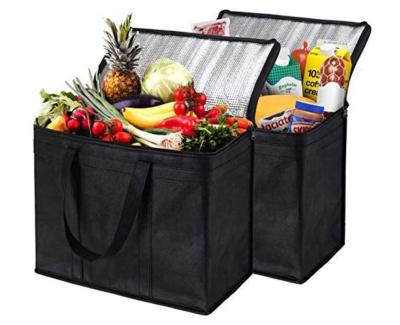 China Custom Large Insulated Nonwoven Insulated Ice Cooler Bag Insulated Aluminum Foil PP Nonwoven Lunch Soft Picnic Cooler Foldable Bags for sale