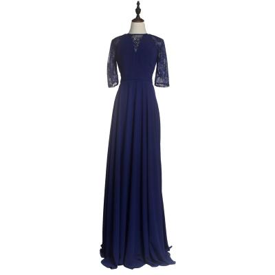 China Anti-Static Embroidered Three Quarter Sleeve Night Party Dress Plus Size Evening Dress for sale