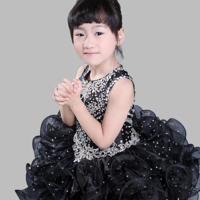 China Black Organza Birthday Princess Skirt Girls Sleeveless Dress Dresses Customized byride for sale