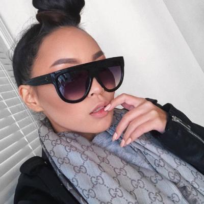 China Fashion Flat Top Women SKYWAY Sun Glasses Big Sun Shades Frame Shades Sunglasses Oversized Retro Glass Shape for sale