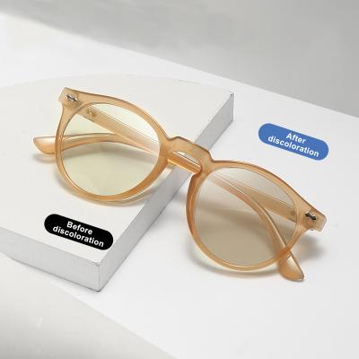 China New Fashion Anti Light Ringot Type Sunglasses SKYWAY Photochromic Sunglasses Classic Blue Round Lens Unisex Glasses for sale