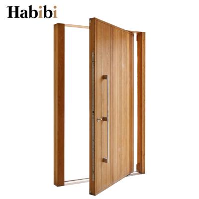 China Prettywood Good Quality Waterproof Front Entrance Wooden Pivot Door Outdoor Bedroom for Sale for sale