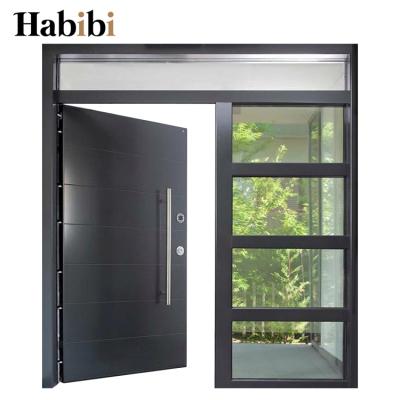 China Modern Prehung Aluminum Steel Frames Glass Heat Insulate Front Entrance Entrance Large Villa Front Door For House for sale