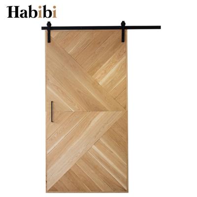 China Interior Designs Residential Modern Solid Pine Foshan Sound Proof Wooden Sliding Barn Doors for sale