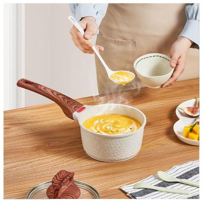 China Viable popular Chinese non stick kitchen stone medicinal frying sauce flat work pots and pans cookware set for sale