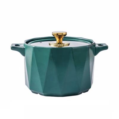 China Sustainable High Quality Ceramic Soup Casserole Cookware Anti Scalding Warmer Food Casserole for sale