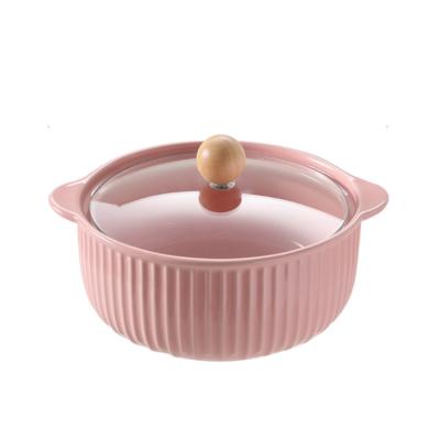 China Viable Chinese Supplier Salad Bowls Ceramic Bowl Wholesale Binaural Instant Noodle Bowl for sale