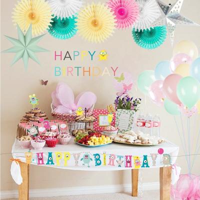 China Birthday Party Supplies Set New Design 2022 Child Happy Birthday Decoration Set Banner Girl Birthday Balloon Banner Supplies for sale