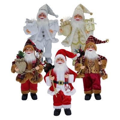 China Lux Red Holiday Party Home Entrance Decoration Santa Claus Christmas Decor With Christmas Sock And Gifts Bag for sale