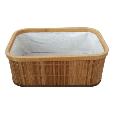 China Hot Selling Sustainable Laundry Basket Medium Capacity Bamboo Home Storage Basket For Bathroom for sale