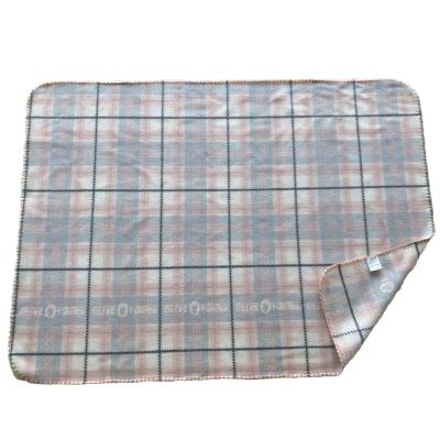 China 100% KOREAN Polyester RPET Brushed Whip Stitch Sublimation Printed Fleece Blanket Promotion Gift Knee Blanket For Women for sale