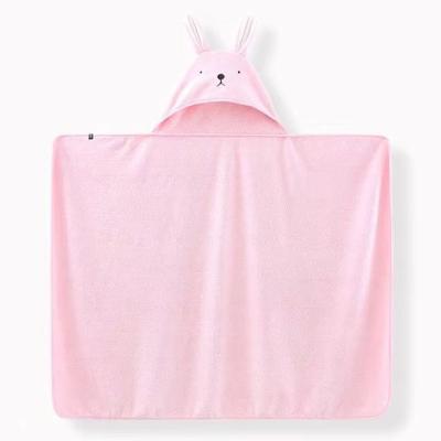 China Polyester Baby Kids Safe Bath Towel With Hood Coral Fleece Hooded Bath Towel For Kids Towel Wrap Covering Baby Bath Wrap Baby Bathrobe for sale