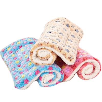 China Travel 3 Layers Thick Soft Winter Use Coral Fleece With Filling Inside Sherpa Dog Cat Pet Mat for sale