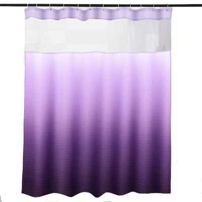 China Sustainable 90gsm CMYK Digital Printed With Gradient Ramp Waterproof Anti Rust Polyester Shower Curtain for sale