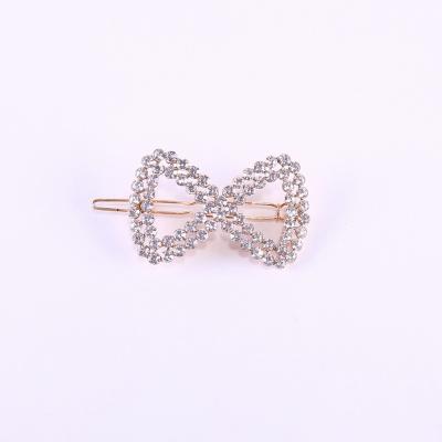 China Smart Casual Crystal Diamond Hair Clip Geometric Hair Accessories Frog Buckle Clip Hair Accessories Wholesale for sale