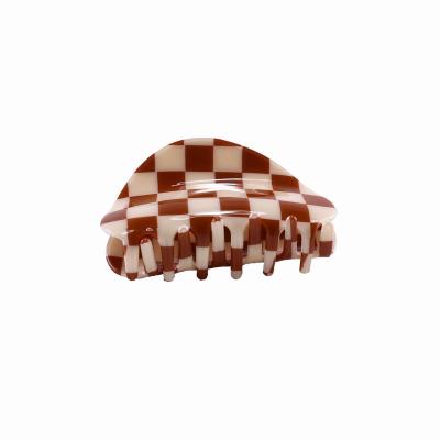 China DAILY OCCASIONAL OCCASIONAL Acetate Hair Claw Clip Acetate Hair Clip Checkerboard Hair Claw Clips for sale