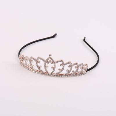 China Hair Accessories Rhinestone Half Round Tiara Designer Sweet Crown Hairband Hair Accessories For Kids Girl Birthday Party for sale