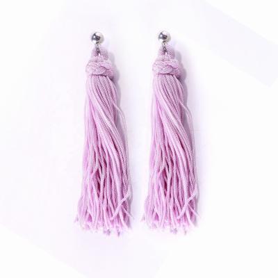 China Handmade Bohemian Ethnic Style Yarn Tassel Fringe Earrings Women Available TRENDY Long for sale