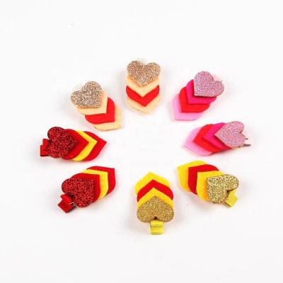 China Cute Sweet Fashion Heart Hair Clips Kids Heart Multiple Hair Clips for sale