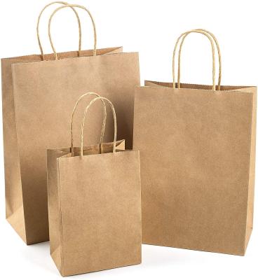 China Recyclable Brown Paper Bags Custom Luxury Paper With Handle Kraft Paper Bag With Your Own Logo for sale