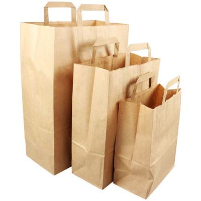 China Biodegradable Customized Paper Bag With Flat Handle Wholesale Cheap Strong Paper Shopping Bag For Clothes Logo for sale